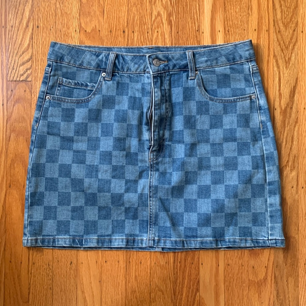 Size 14 wild fable checkered denim skirt NWOT